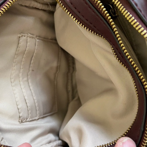 Nine West Angelina Chic Quilted Burgundy Double Compartments Crossbody Bag - Picture 13 of 14